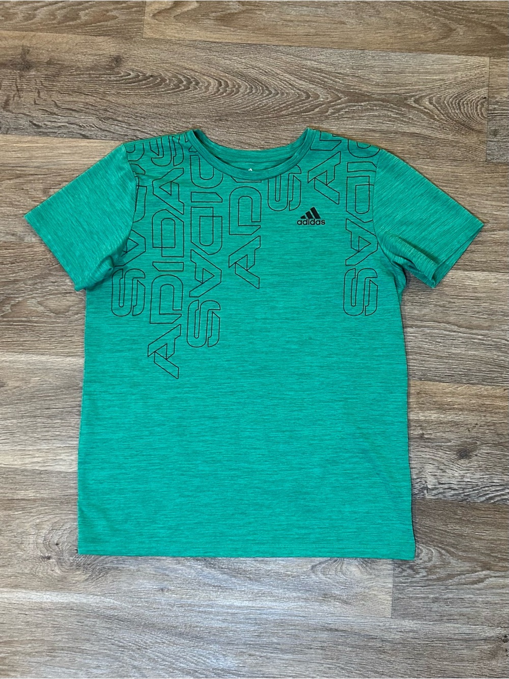 Adidas Kids Green Activewear Dri Shirt - Youth Size LG 14-16
